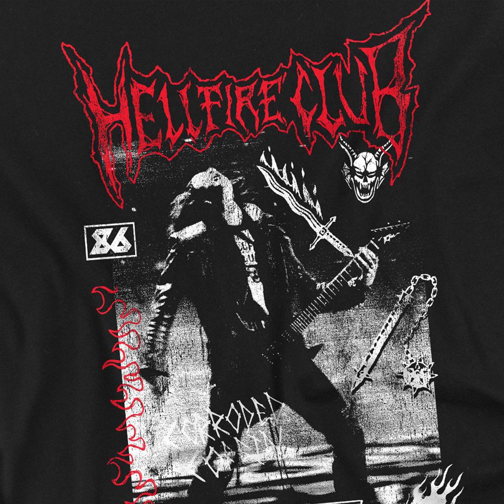 Black - Side - Stranger Things Unisex Adult Hellfire Eddie Long-Sleeved T-Shirt