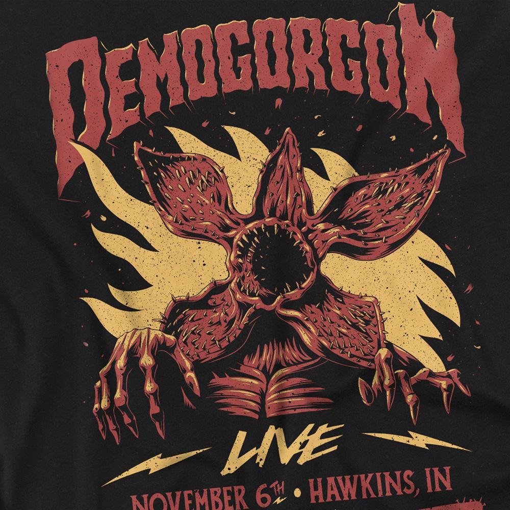 Black - Side - Stranger Things Unisex Adult Demogorgon Live Long-Sleeved T-Shirt
