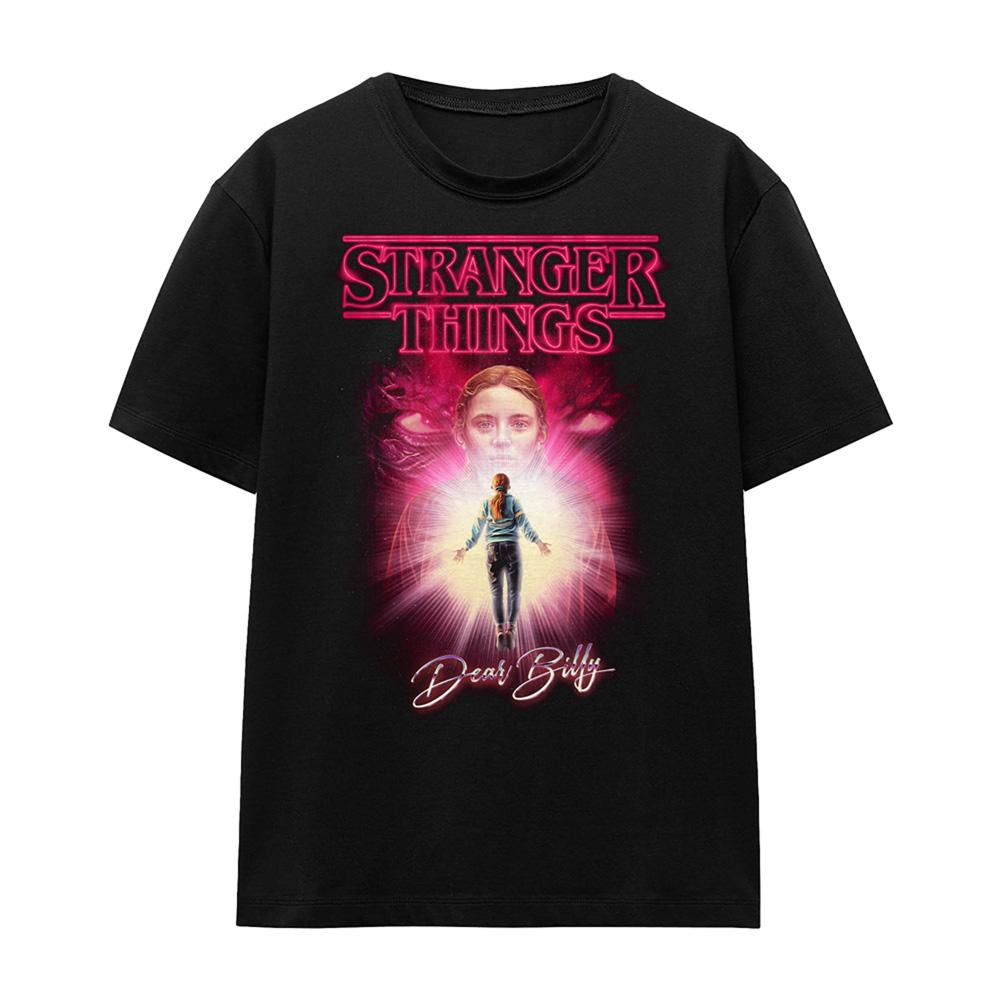 Black - Front - Stranger Things Womens-Ladies Dear Billy T-Shirt