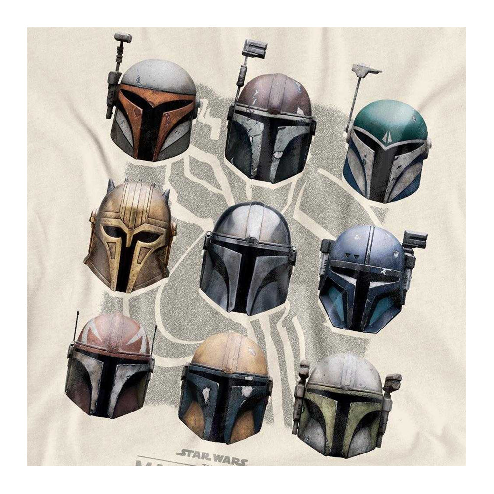 Natural - Side - Star Wars: The Mandalorian Womens-Ladies Mando Helmet T-Shirt