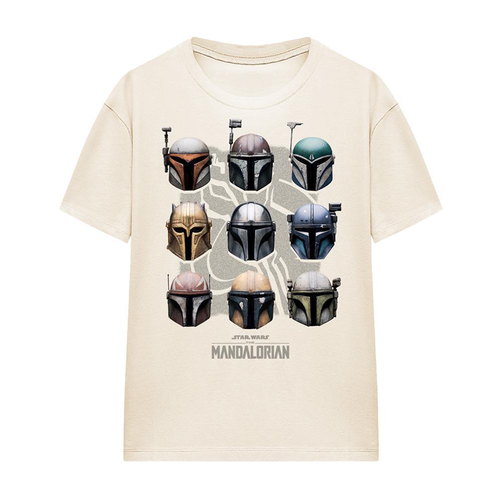 Natural - Front - Star Wars: The Mandalorian Womens-Ladies Mando Helmet T-Shirt