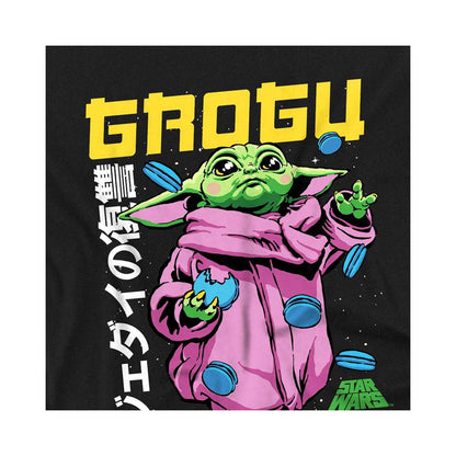 Black - Side - Star Wars: The Mandalorian Childrens-Kids Grogu Neon T-Shirt