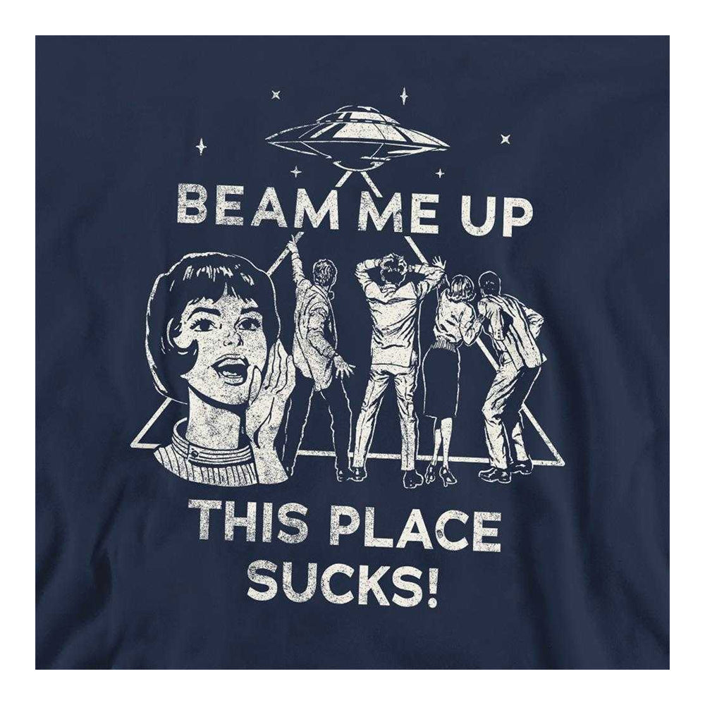 Navy - Side - Stranger Things Unisex Adult Beam Me Up Sweatshirt