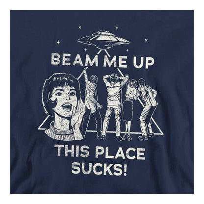 Navy - Side - Stranger Things Unisex Adult Beam Me Up Sweatshirt