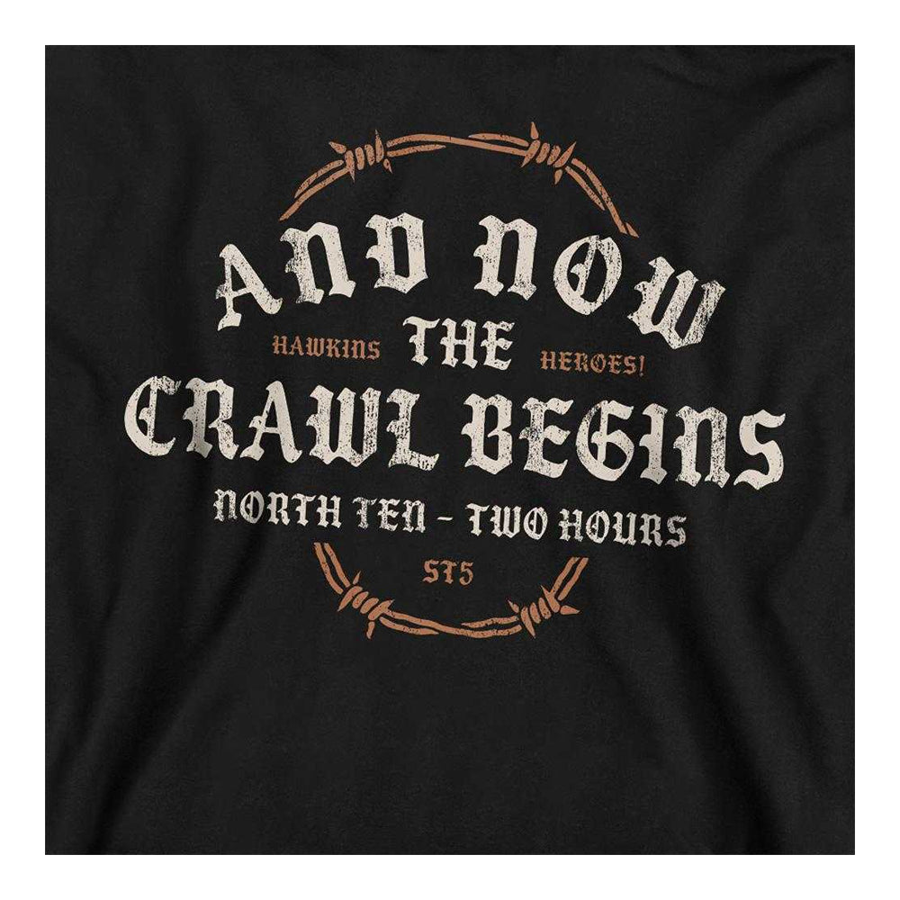 Black - Side - Stranger Things Unisex Adult The Crawl Begins Sweatshirt