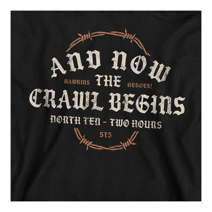Black - Side - Stranger Things Unisex Adult The Crawl Begins Sweatshirt
