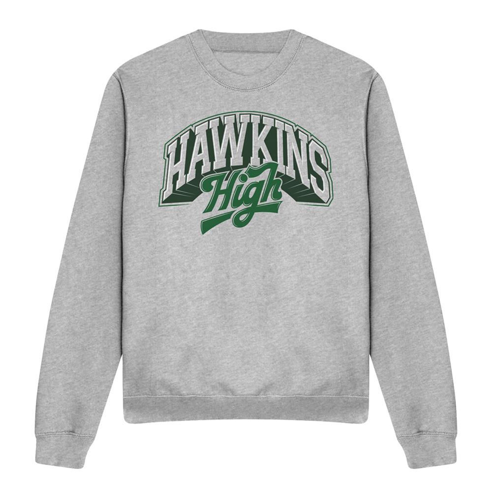 Athletic Heather - Front - Stranger Things Unisex Adult Hawkins High Logo Sweatshirt