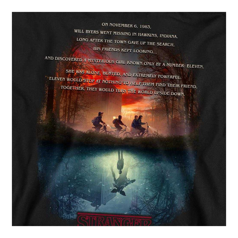 Black - Side - Stranger Things Unisex Adult Upside Down Poster Sweatshirt