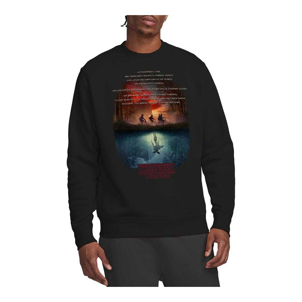 Black - Lifestyle - Stranger Things Unisex Adult Upside Down Poster Sweatshirt