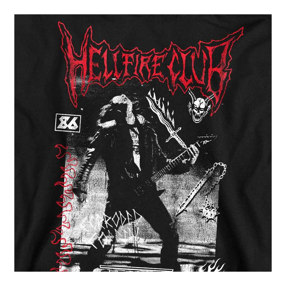 Black - Side - Stranger Things Unisex Adult Hellfire Eddie Sweatshirt