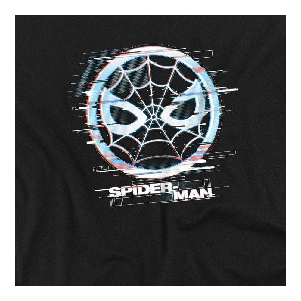 Black - Side - Spider-Man Childrens-Kids Glitch Parker Sweatshirt