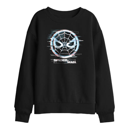 Black - Front - Spider-Man Childrens-Kids Glitch Parker Sweatshirt