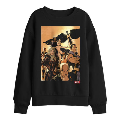 Black - Front - X-Men Childrens-Kids Group Shot Sweatshirt