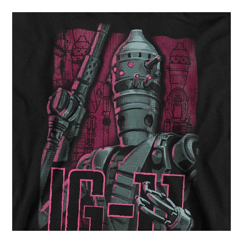 Black - Side - Star Wars: The Mandalorian Unisex Adult Bounty Hunter IG-11 Sweatshirt