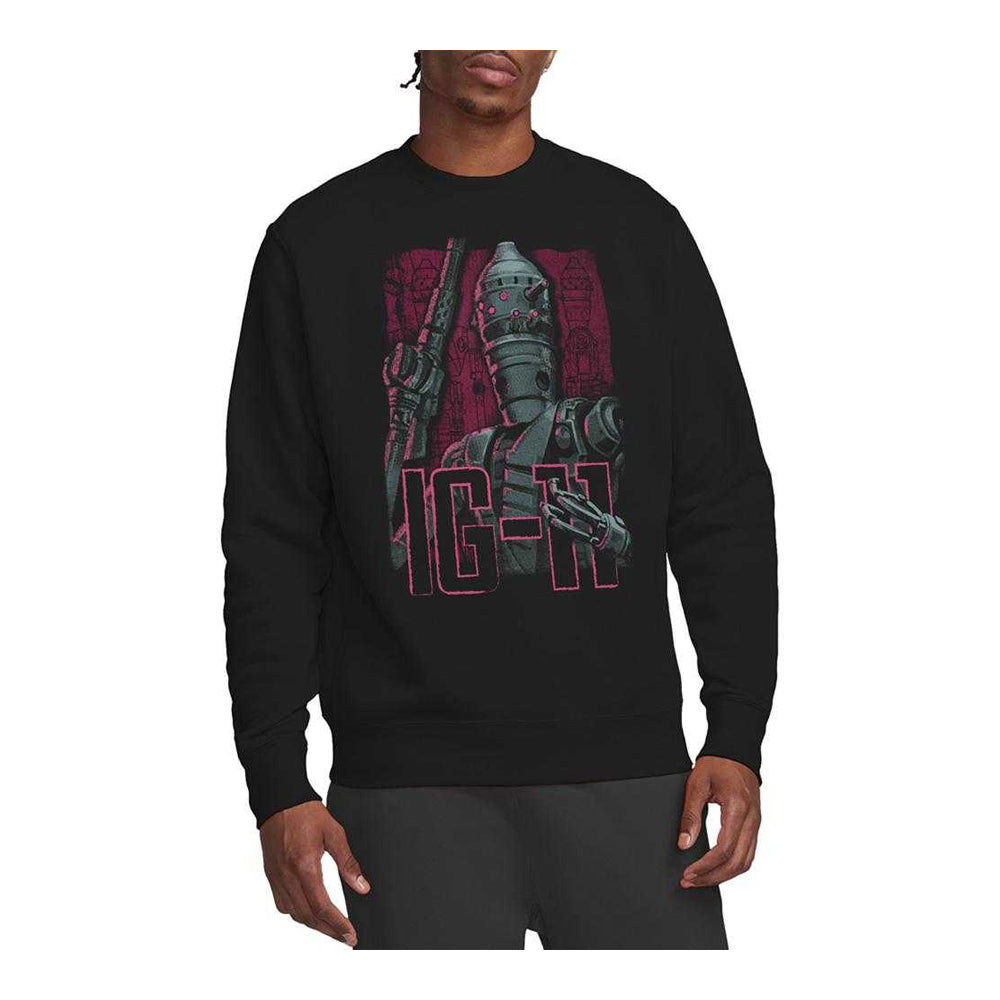 Black - Lifestyle - Star Wars: The Mandalorian Unisex Adult Bounty Hunter IG-11 Sweatshirt