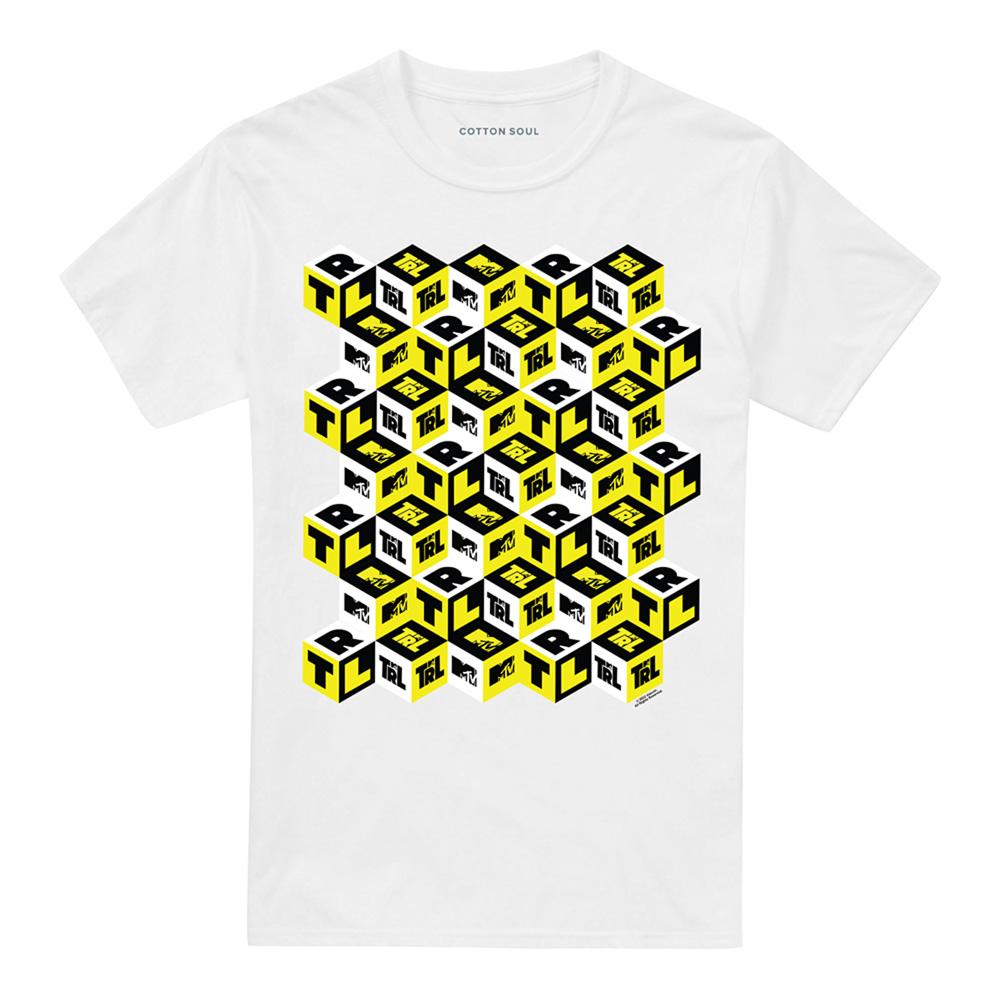 White - Front - MTV Unisex Adult TRL Checkered T-Shirt