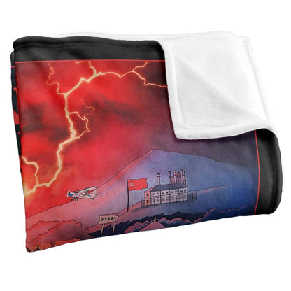 Black-Multicoloured - Back - Stranger Things Silky Hawkins Supersoft Throw