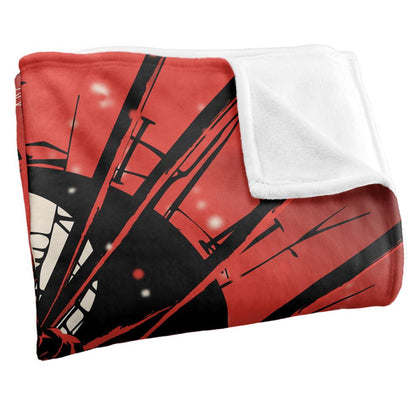 Red-Black - Back - Stranger Things Silky Clock Vecna Supersoft Throw