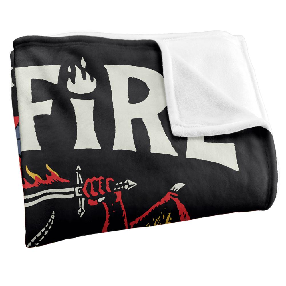 Black-Multicoloured - Back - Stranger Things Hawkins High Hellfire Silky Supersoft Throw
