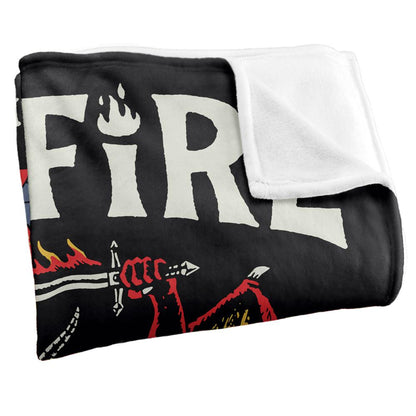 Black-Multicoloured - Back - Stranger Things Hawkins High Hellfire Silky Supersoft Throw
