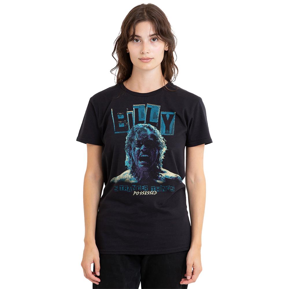 Black - Back - Stranger Things Womens-Ladies Possesses Billy T-Shirt