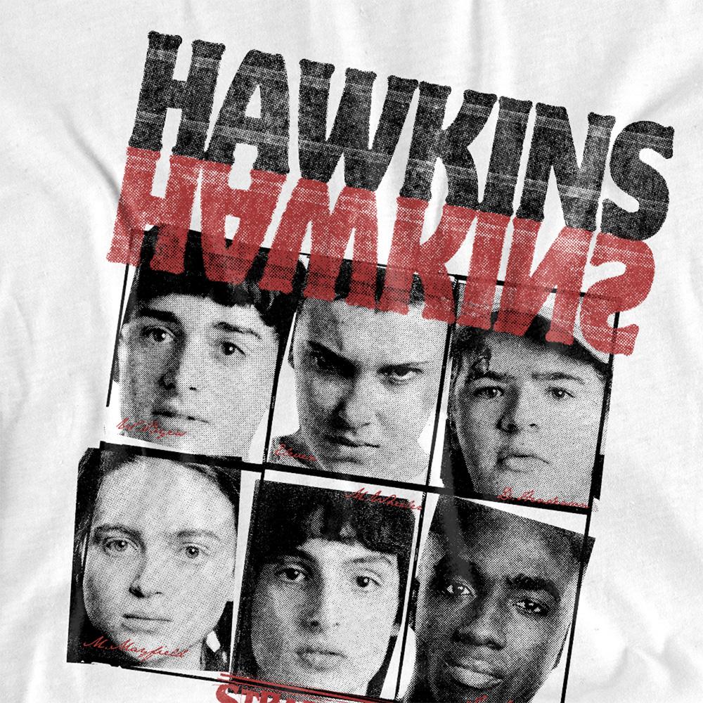 White - Side - Stranger Things Unisex Adult Upside Down Hawkins Long-Sleeved T-Shirt