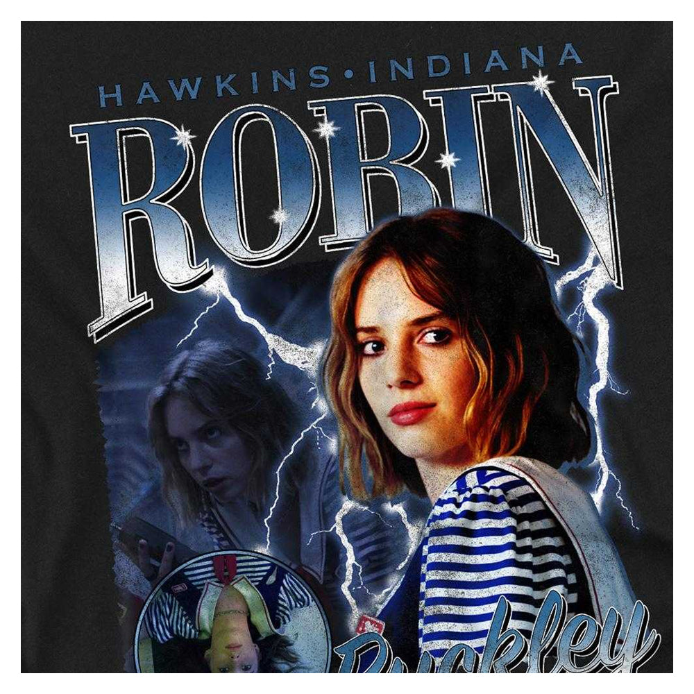 Black - Side - Stranger Things Unisex Adult Robin Homage Long-Sleeved T-Shirt