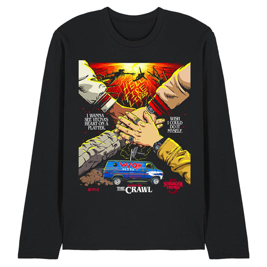 Black - Front - Stranger Things Unisex Adult Butcher Billy Chapter 1 Long-Sleeved T-Shirt