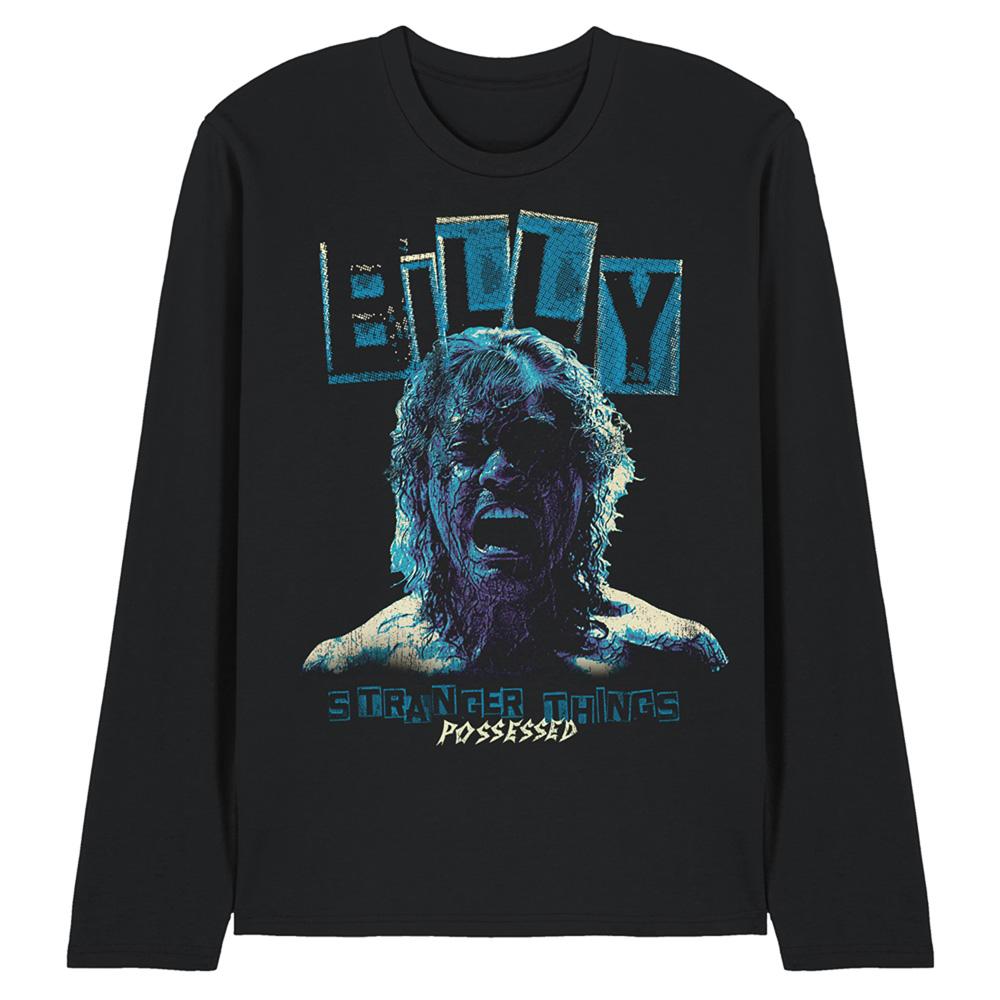 Black - Front - Stranger Things Unisex Adult Possessed Billy Long-Sleeved T-Shirt