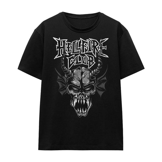 Black - Front - Stranger Things Womens-Ladies Hellfire Demon T-Shirt