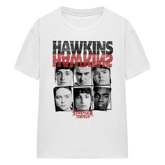 White - Front - Stranger Things Womens-Ladies Upside Down Hawkins T-Shirt