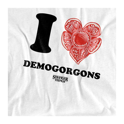White - Side - Stranger Things Womens-Ladies I Love Demogorgons T-Shirt