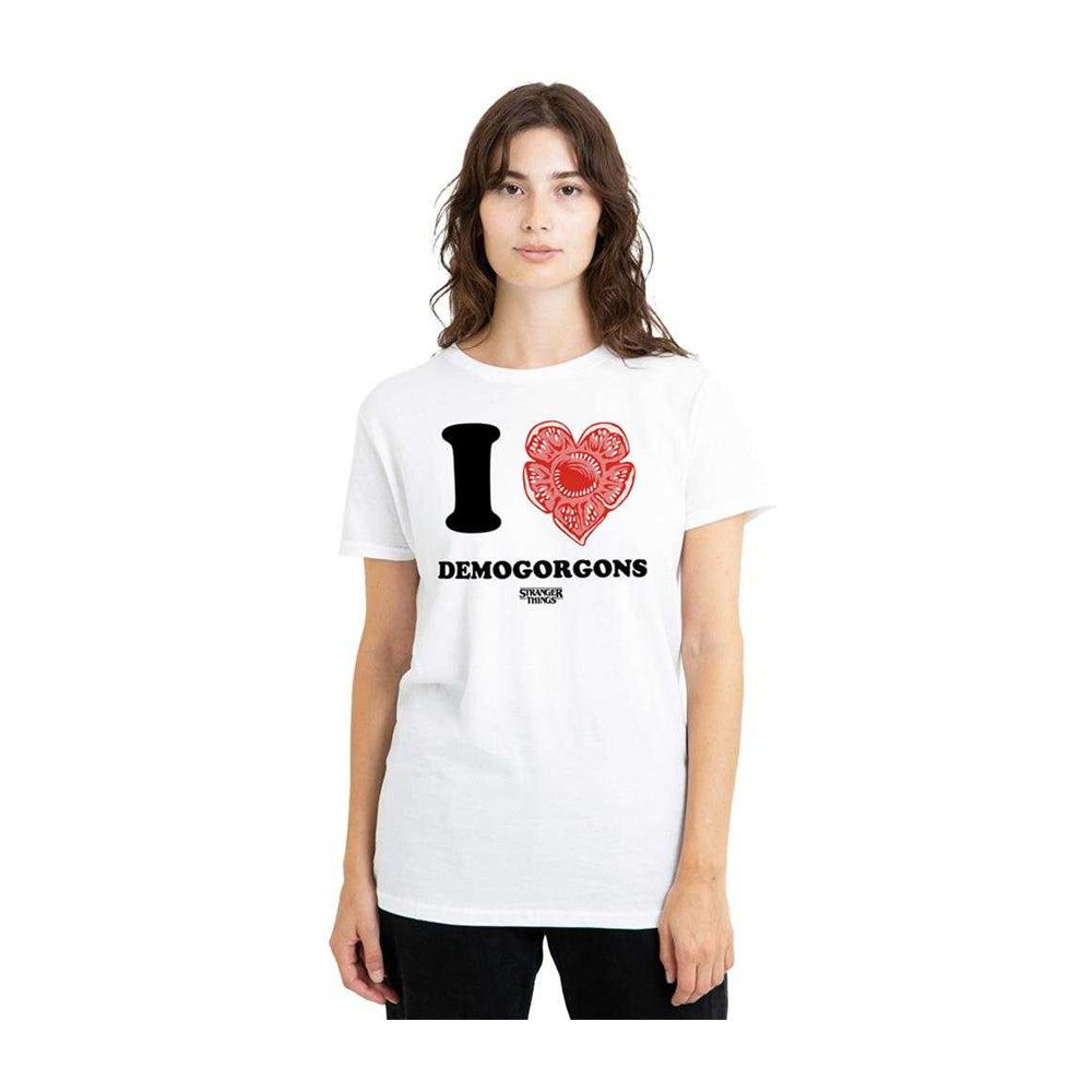 White - Lifestyle - Stranger Things Womens-Ladies I Love Demogorgons T-Shirt