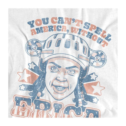 White - Side - Stranger Things Womens-Ladies Erica America T-Shirt