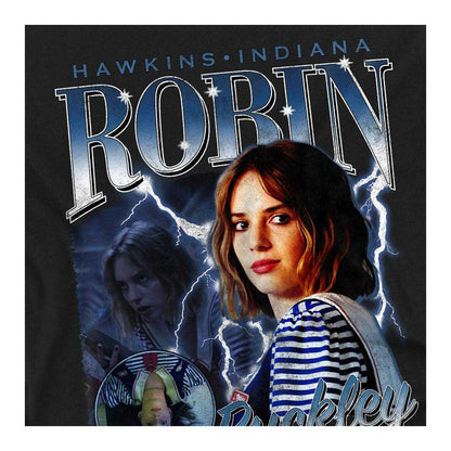 Black - Side - Stranger Things Unisex Adult Robin Buckley Homage T-Shirt