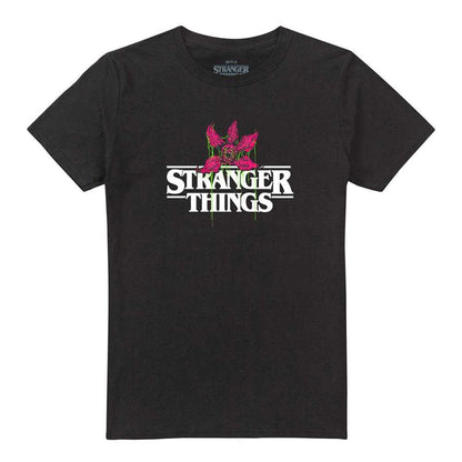 Black - Front - Stranger Things Unisex Adult Demogorgon Checkered Back Print T-Shirt