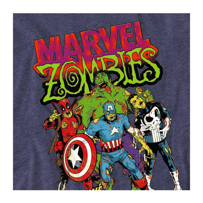 Navy - Side - Marvel Zombies Unisex Adult Last One Standing Heather T-Shirt