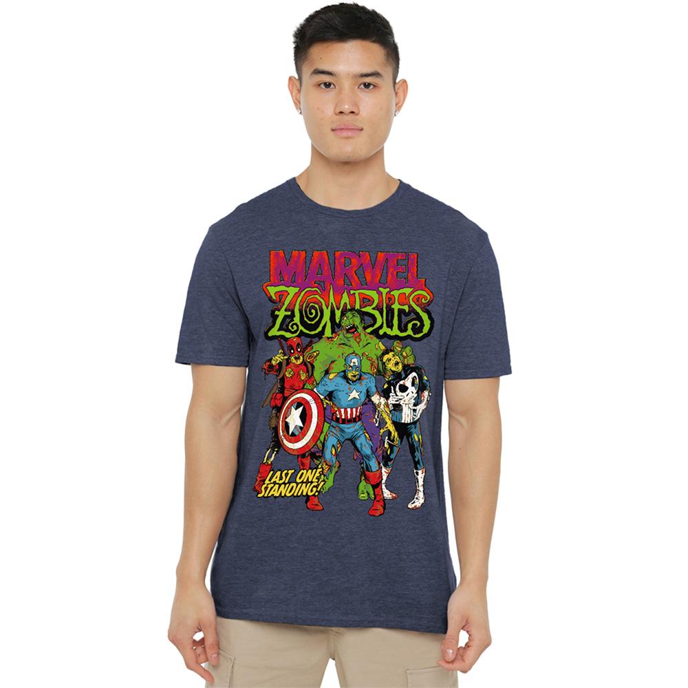 Navy - Lifestyle - Marvel Zombies Unisex Adult Last One Standing Heather T-Shirt