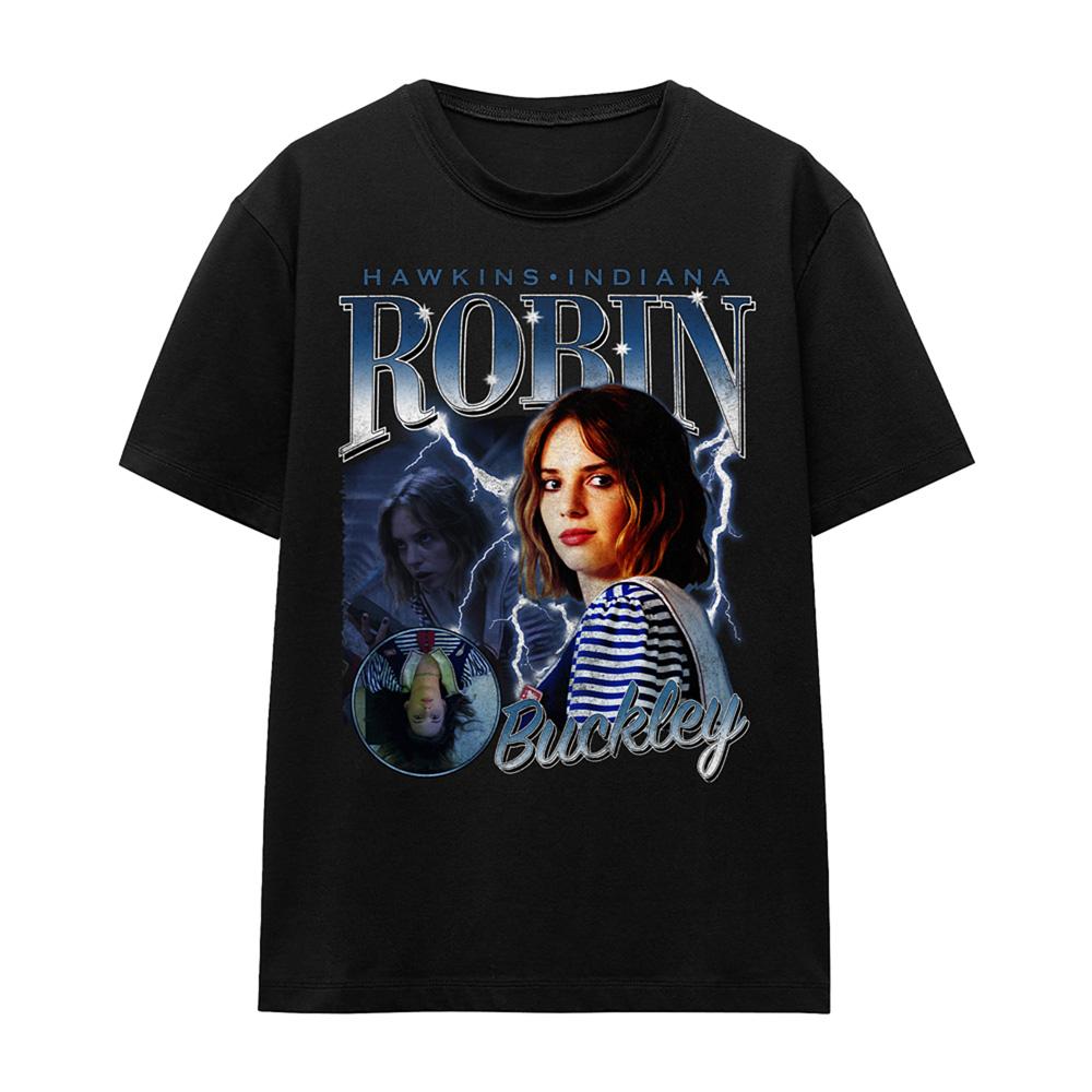 Black - Front - Stranger Things Womens-Ladies Robin Buckley Homage T-Shirt