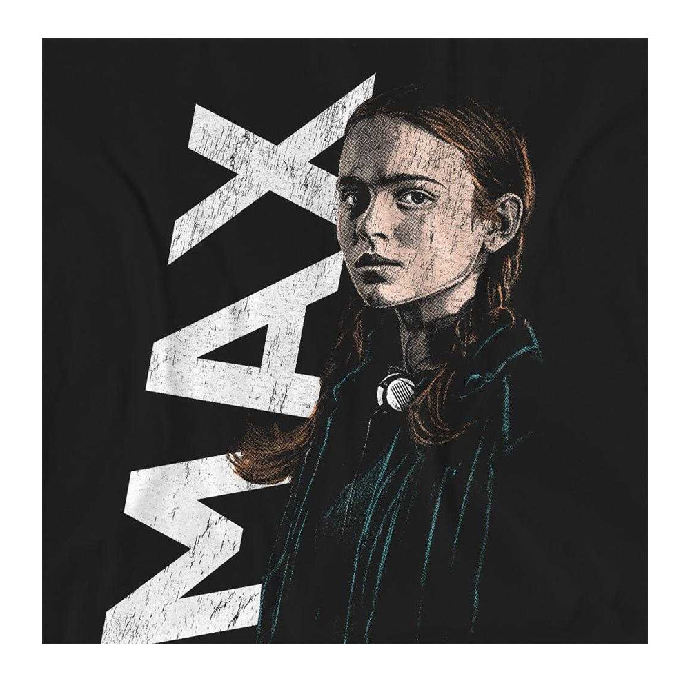 Black - Side - Stranger Things Womens-Ladies Max Neo Homage T-Shirt