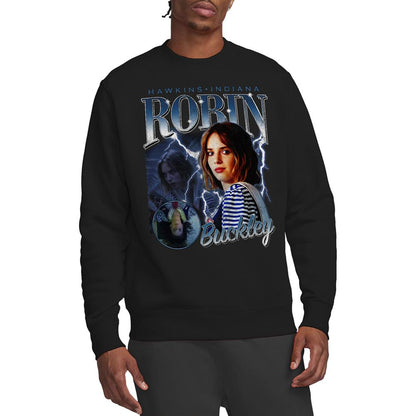Black - Lifestyle - Stranger Things Unisex Adult Robin Buckley Homage Sweatshirt
