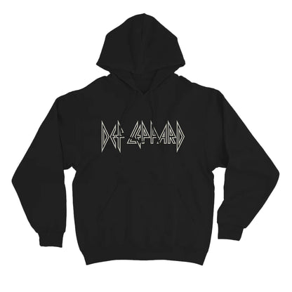 Black - Front - Def Leppard Mens Logo Hoodie