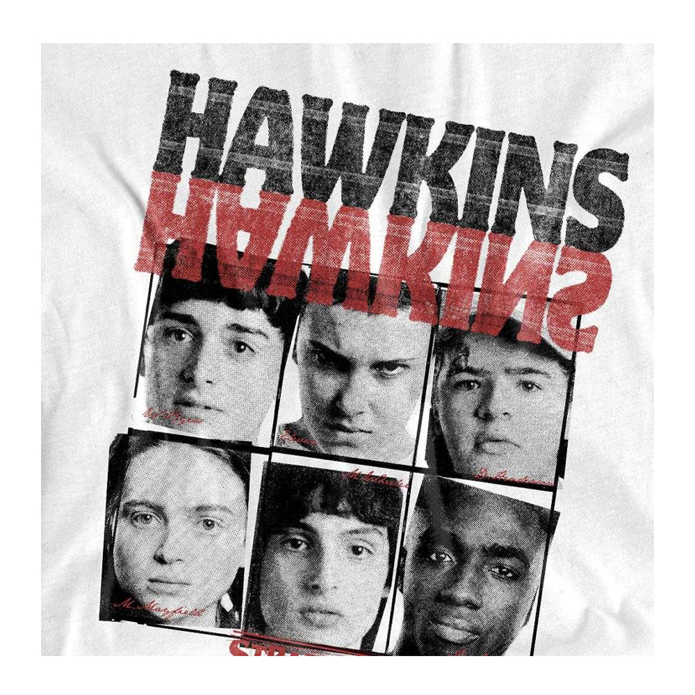 White - Side - Stranger Things Unisex Adult Upside Down Hawkins T-Shirt
