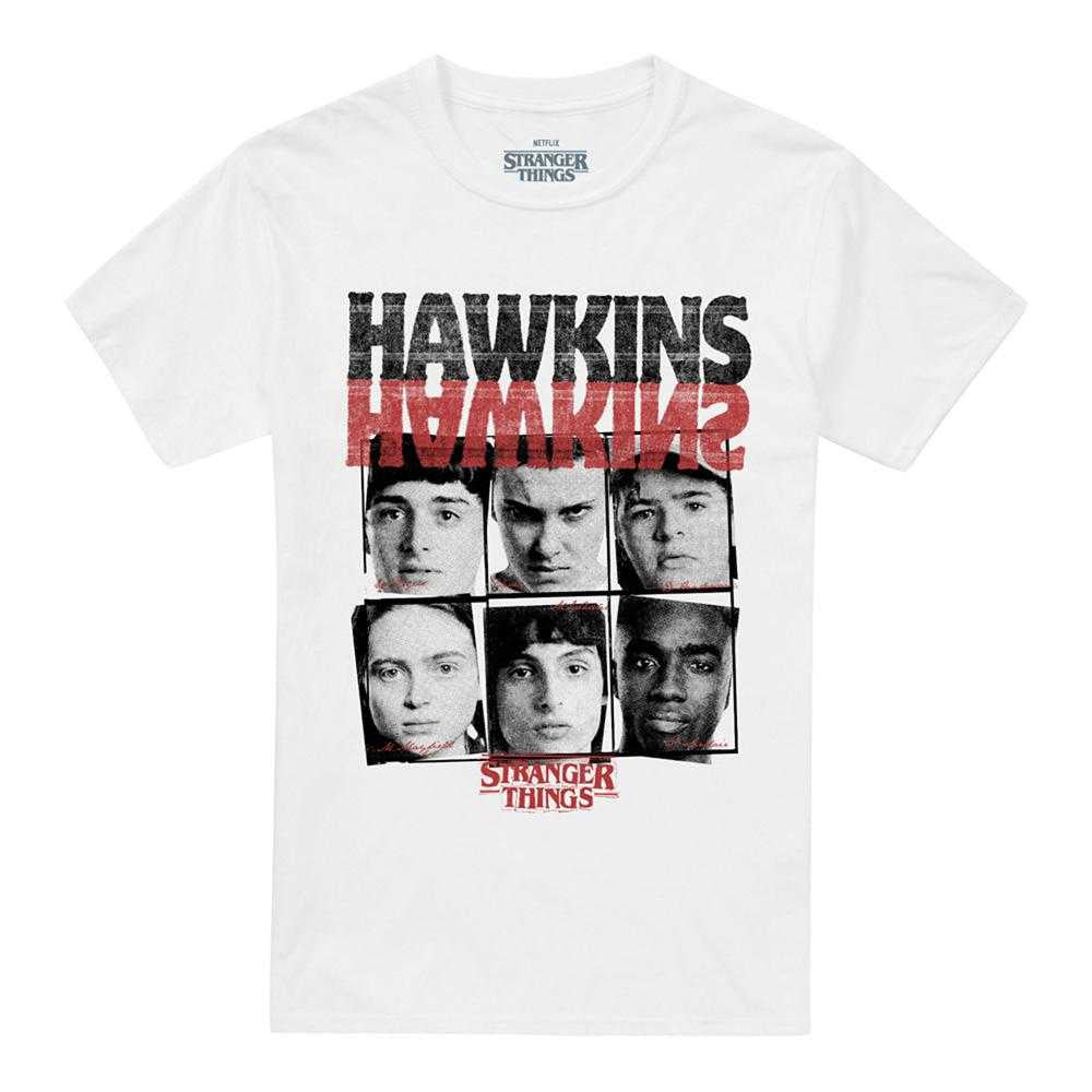 White - Front - Stranger Things Unisex Adult Upside Down Hawkins T-Shirt