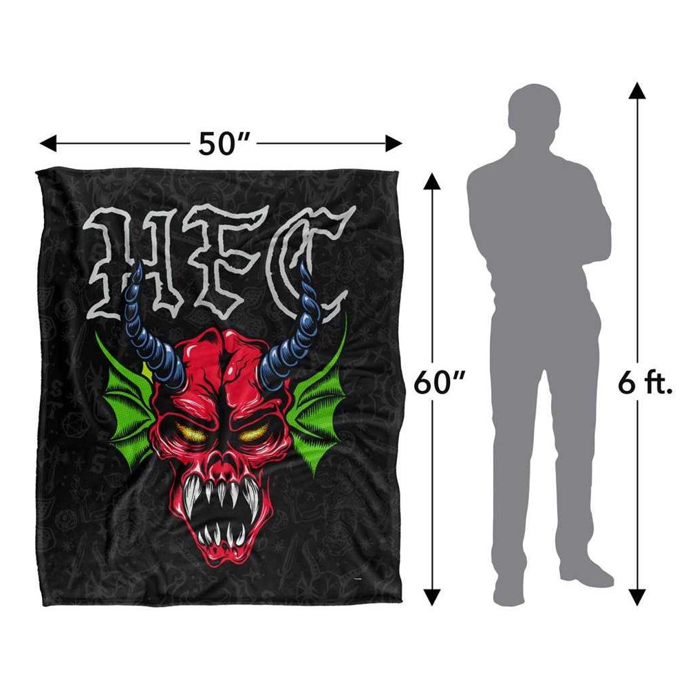 Black-Multicoloured - Side - Stranger Things Hellfire Club Silky Demon Supersoft Throw