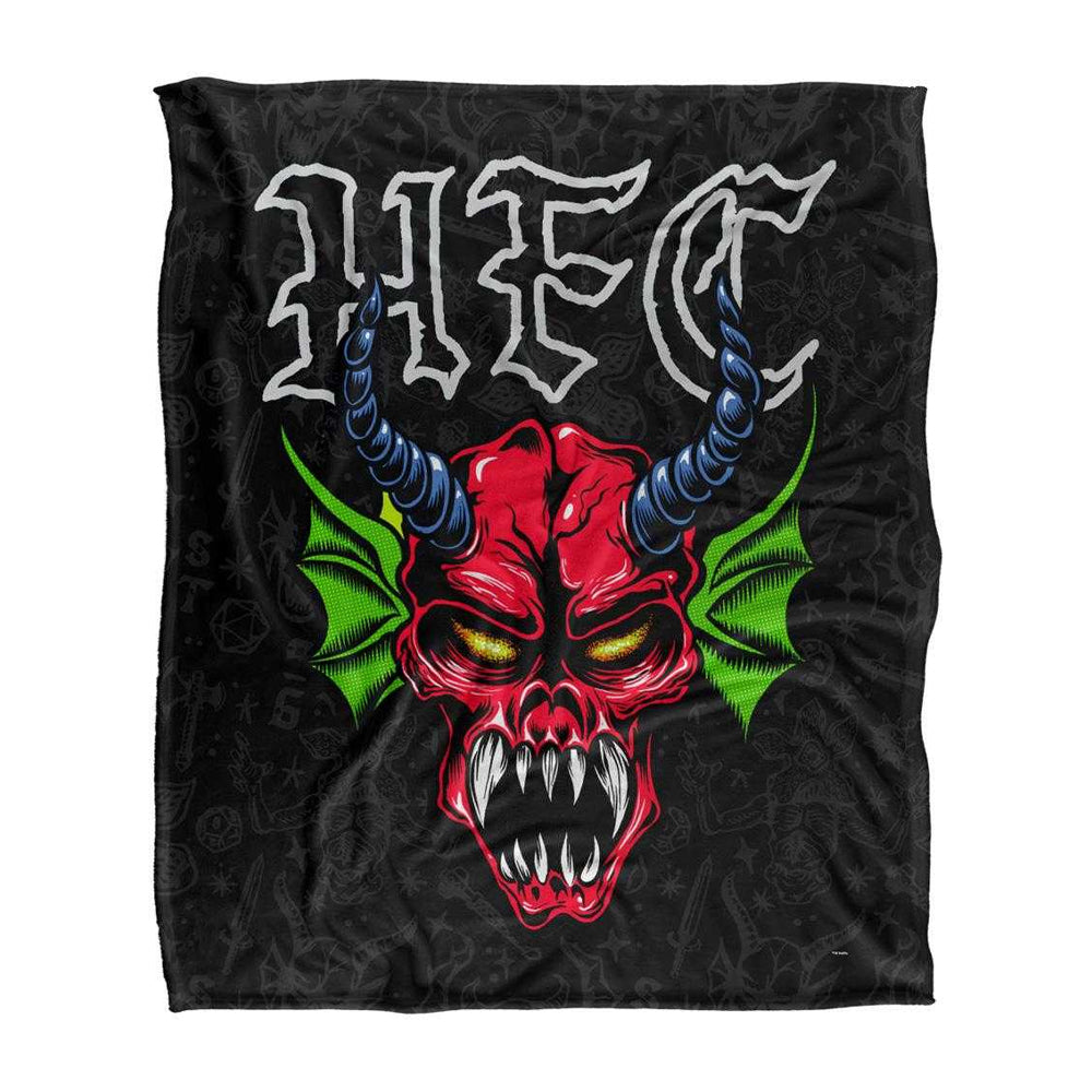 Black-Multicoloured - Front - Stranger Things Hellfire Club Silky Demon Supersoft Throw