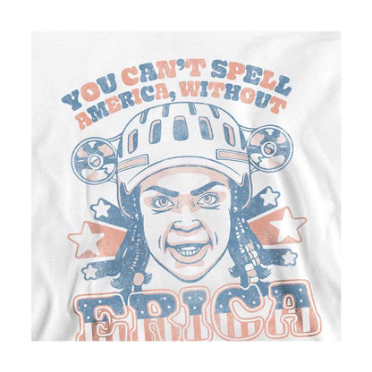 White - Side - Stranger Things Unisex Adult Erica America Sweatshirt