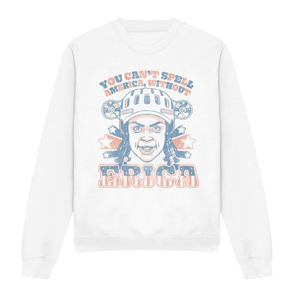 White - Front - Stranger Things Unisex Adult Erica America Sweatshirt