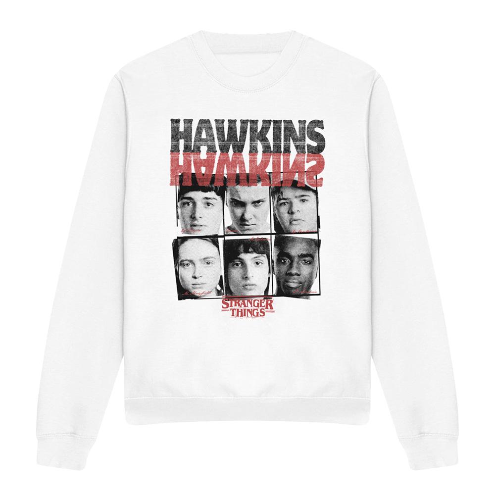 White - Front - Stranger Things Unisex Adult Upside Down Hawkins Sweatshirt