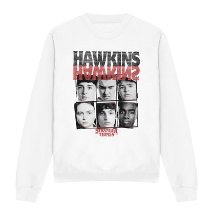 White - Front - Stranger Things Unisex Adult Upside Down Hawkins Sweatshirt